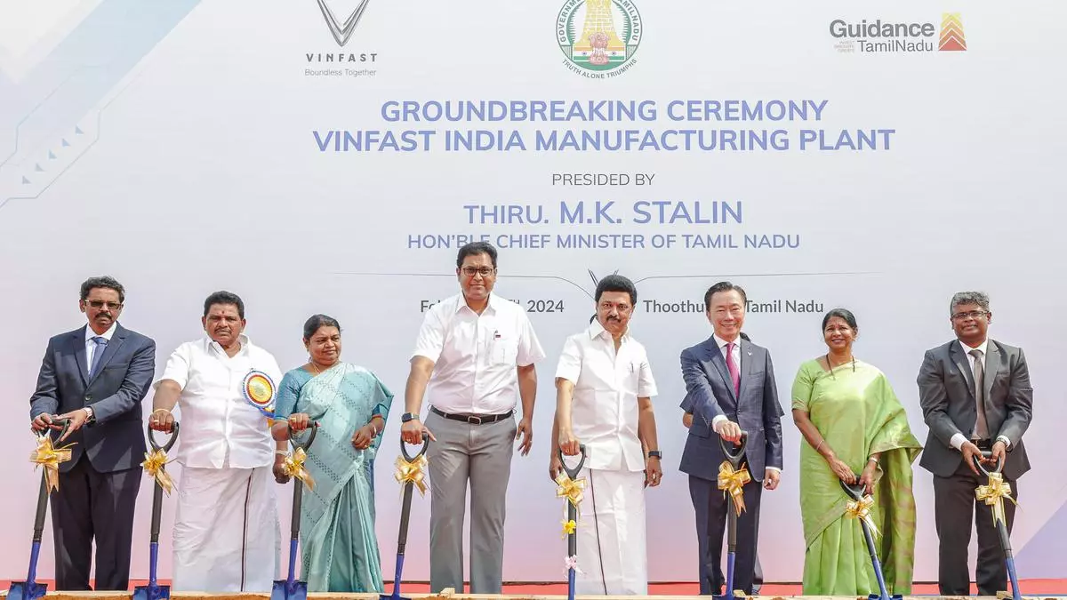 Vietnams VinFast Breaks Ground For 4 000 Cr EV Factory In Tamil Nadu